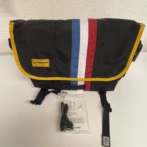 Timbuk2 Black and Red Messenger Bag with Flap Closure
